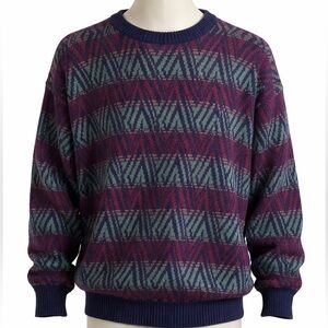 Cotton Traders Vintage 90’s Geometric Granpacore Aztec Retro Crewneck Sweater XL
